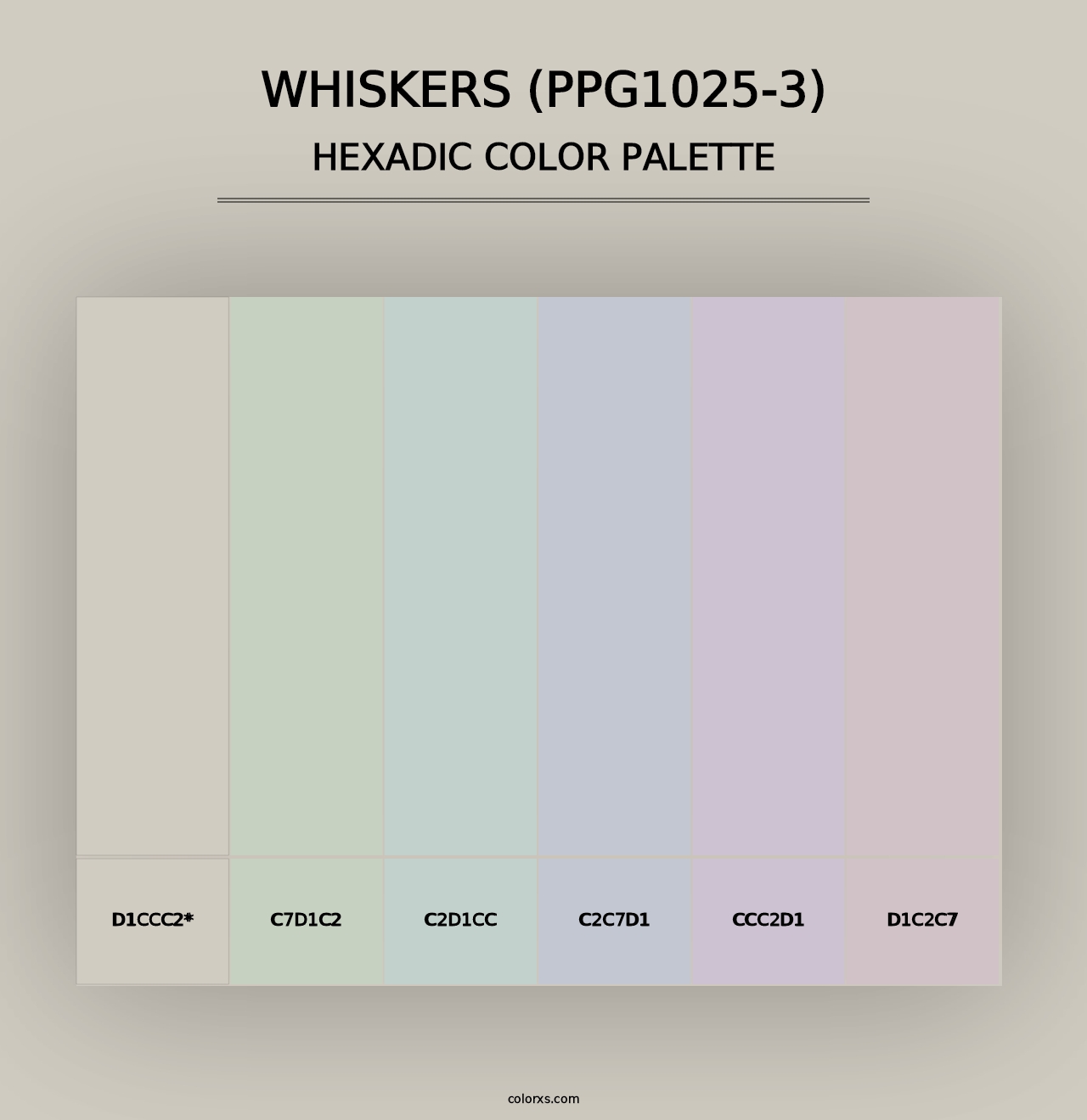 Whiskers (PPG1025-3) - Hexadic Color Palette