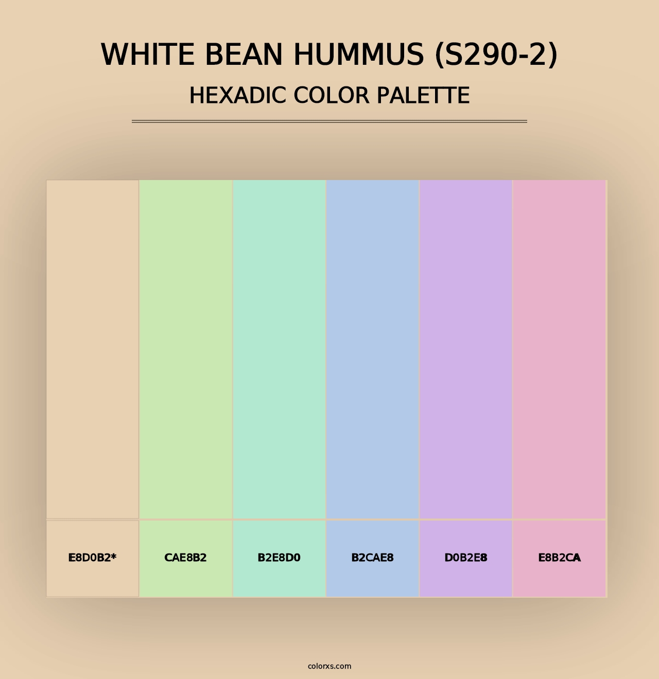 White Bean Hummus (S290-2) - Hexadic Color Palette