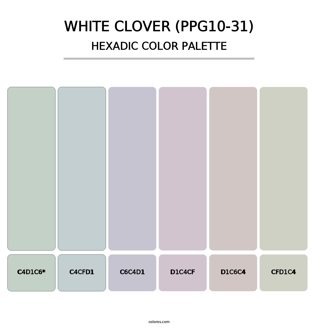 White Clover (PPG10-31) - Hexadic Color Palette