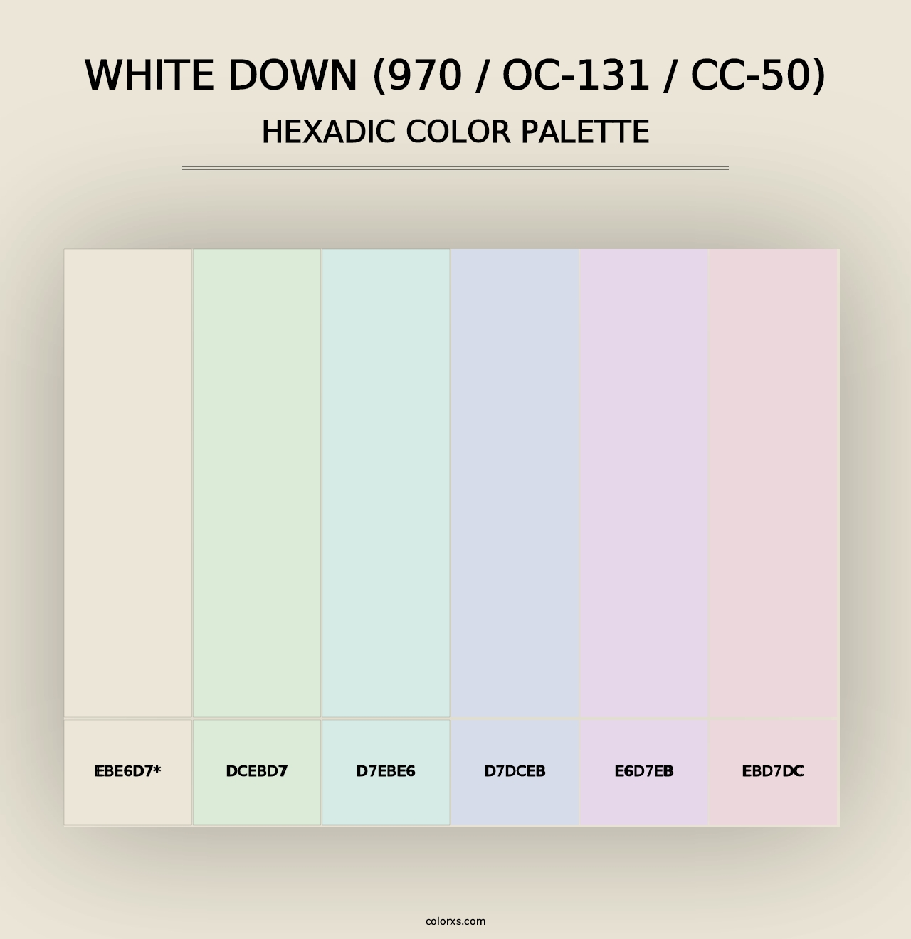 White Down (970 / OC-131 / CC-50) - Hexadic Color Palette