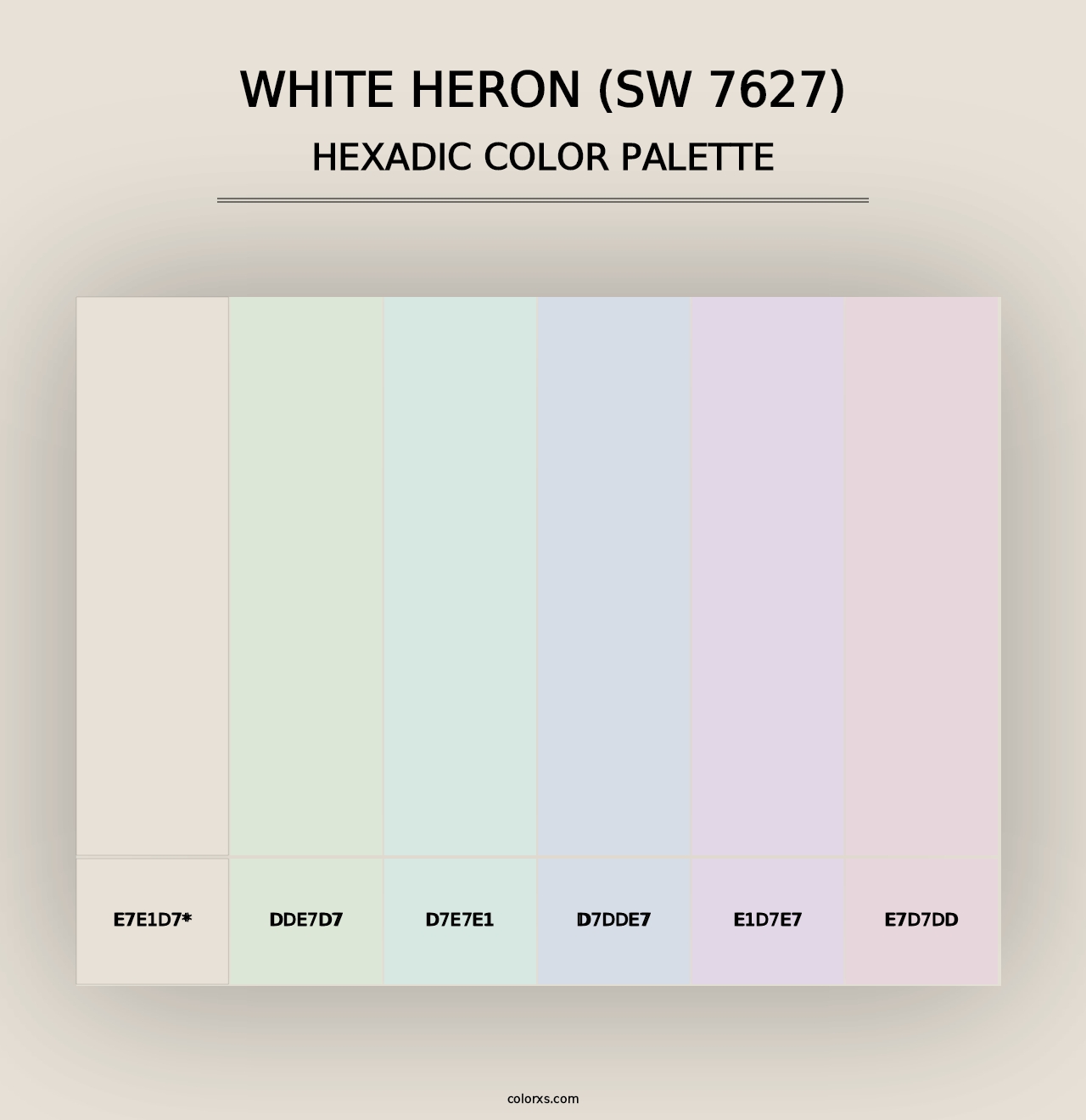 White Heron (SW 7627) - Hexadic Color Palette