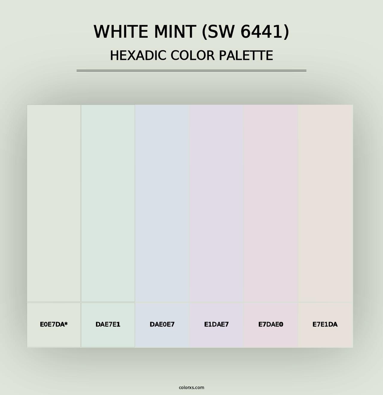 White Mint (SW 6441) - Hexadic Color Palette