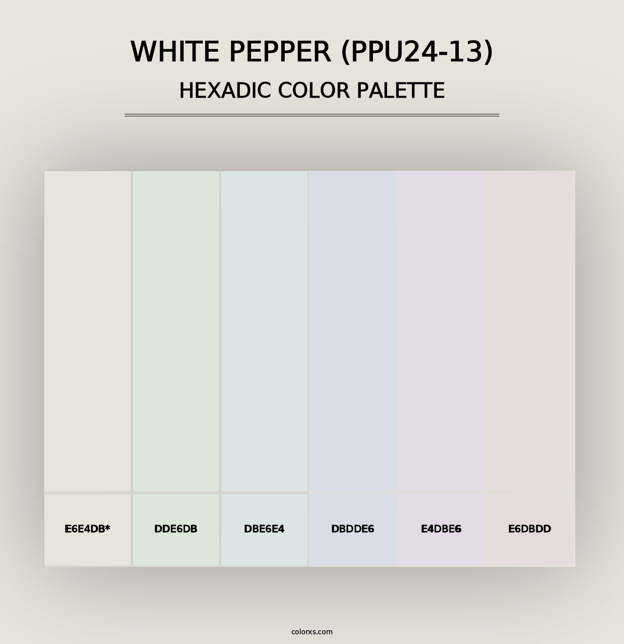 White Pepper (PPU24-13) - Hexadic Color Palette