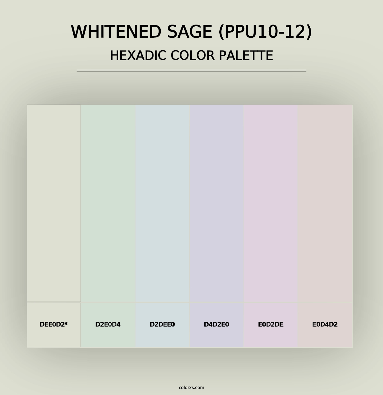 Whitened Sage (PPU10-12) - Hexadic Color Palette