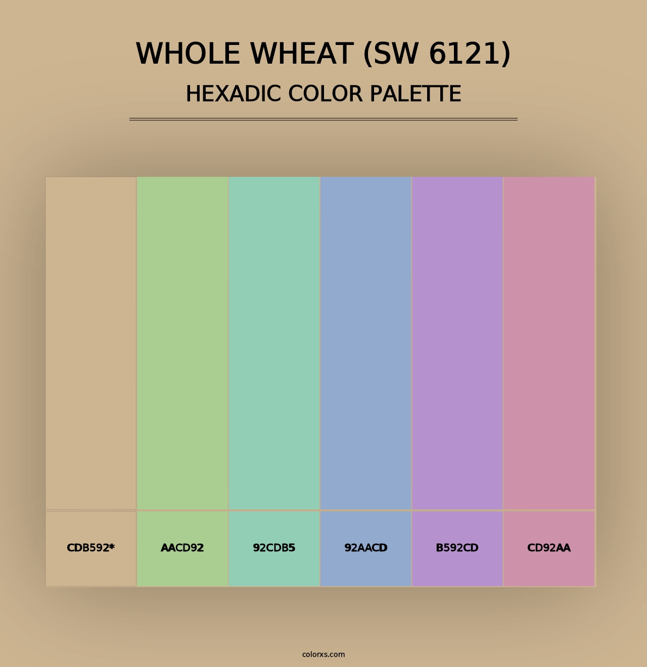 Whole Wheat (SW 6121) - Hexadic Color Palette