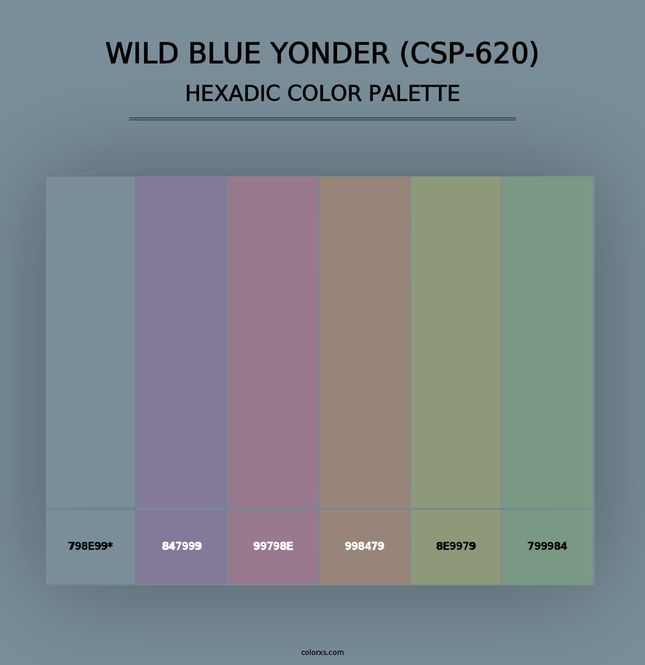 Wild Blue Yonder (CSP-620) - Hexadic Color Palette