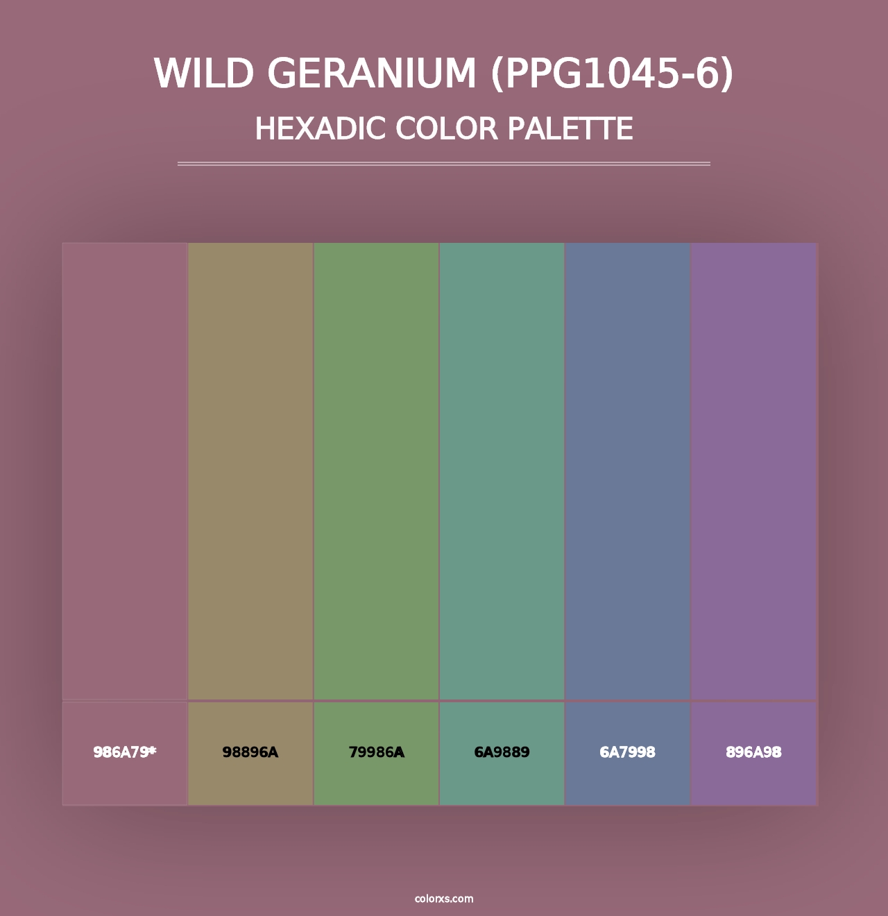 Wild Geranium (PPG1045-6) - Hexadic Color Palette