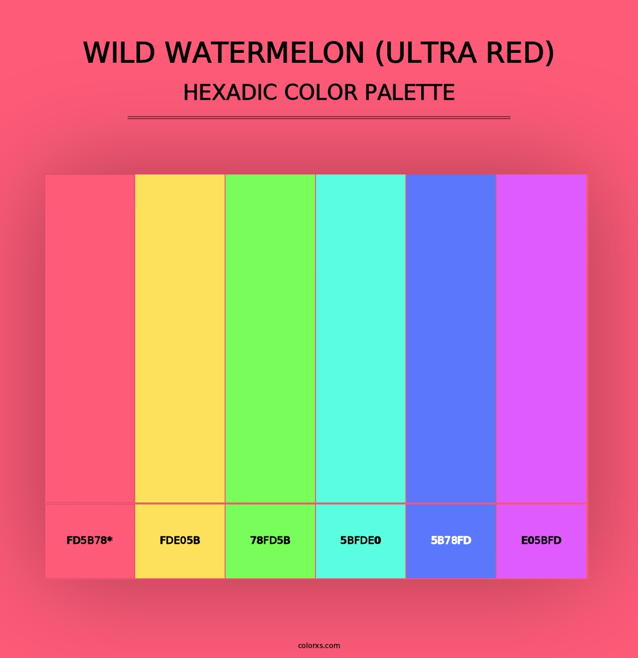 Wild Watermelon (Ultra Red) - Hexadic Color Palette