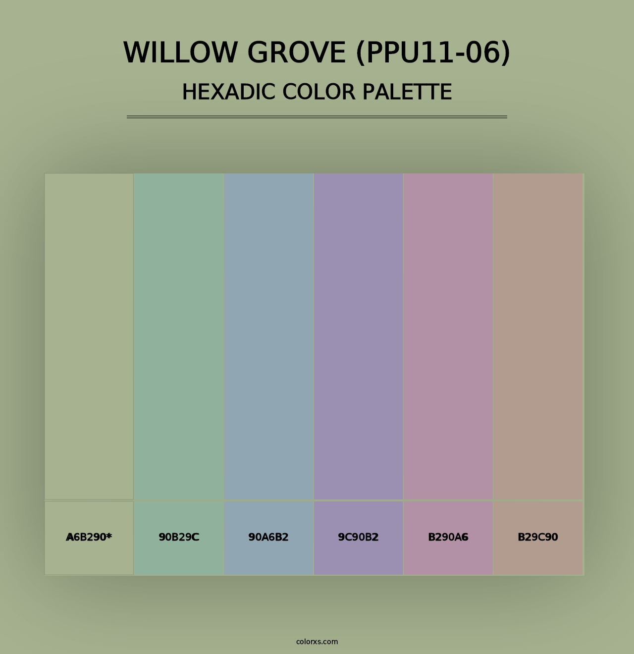 Willow Grove (PPU11-06) - Hexadic Color Palette