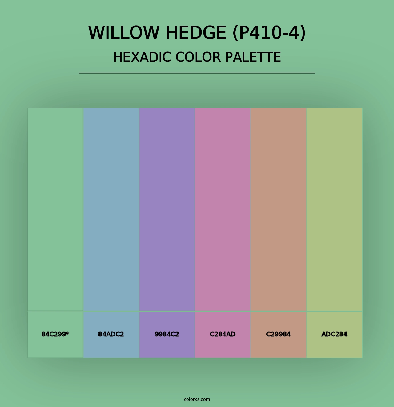 Willow Hedge (P410-4) - Hexadic Color Palette