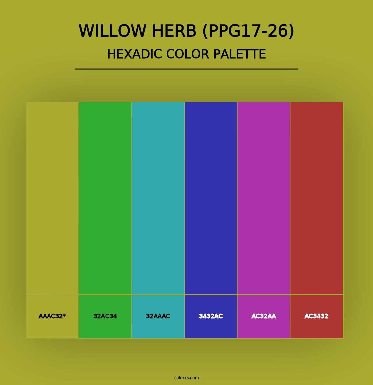 Willow Herb (PPG17-26) - Hexadic Color Palette