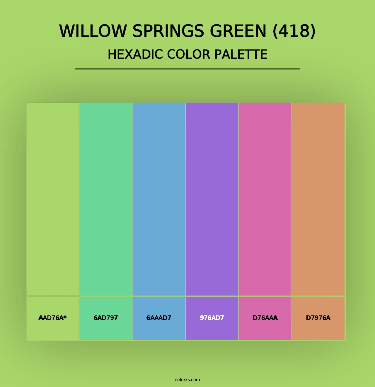 Willow Springs Green (418) - Hexadic Color Palette