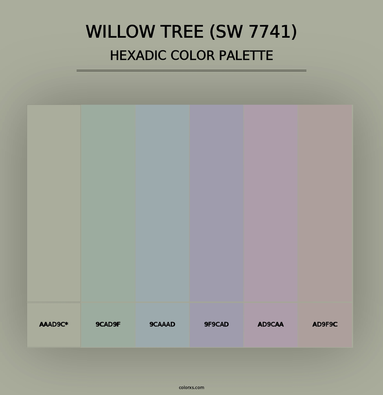 Willow Tree (SW 7741) - Hexadic Color Palette