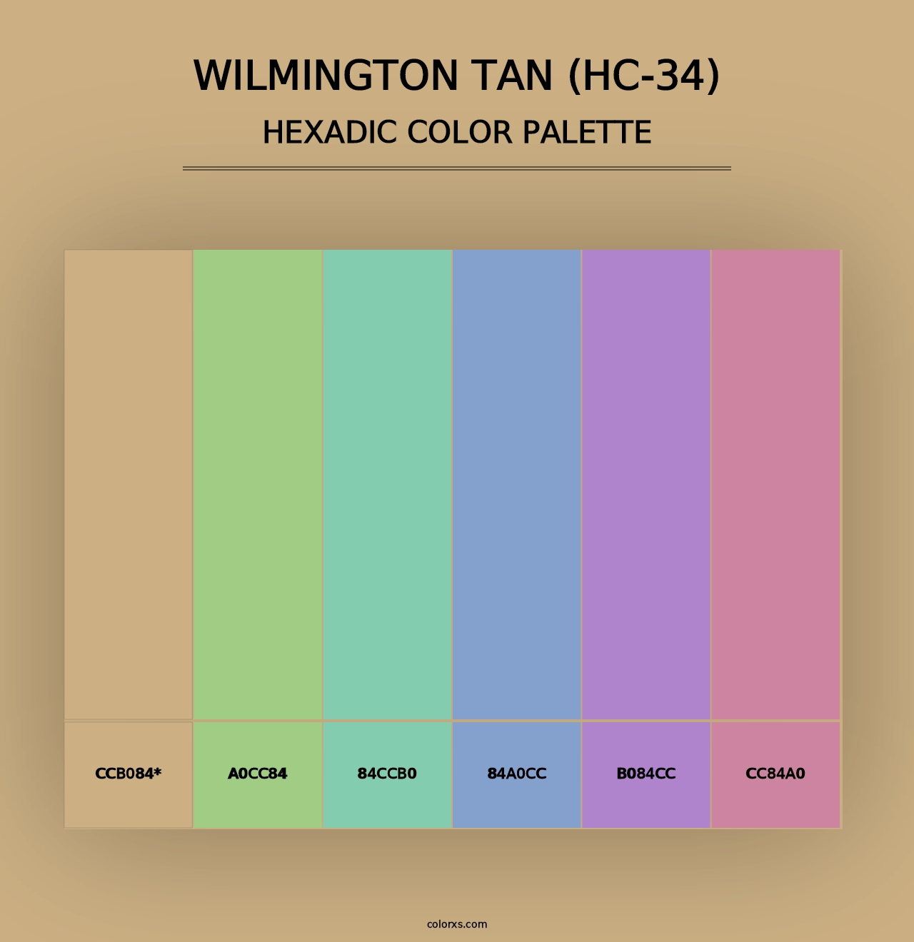 Wilmington Tan (HC-34) - Hexadic Color Palette