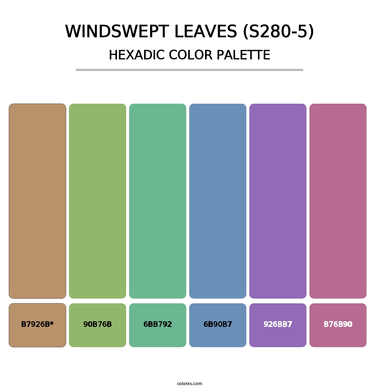 Windswept Leaves (S280-5) - Hexadic Color Palette