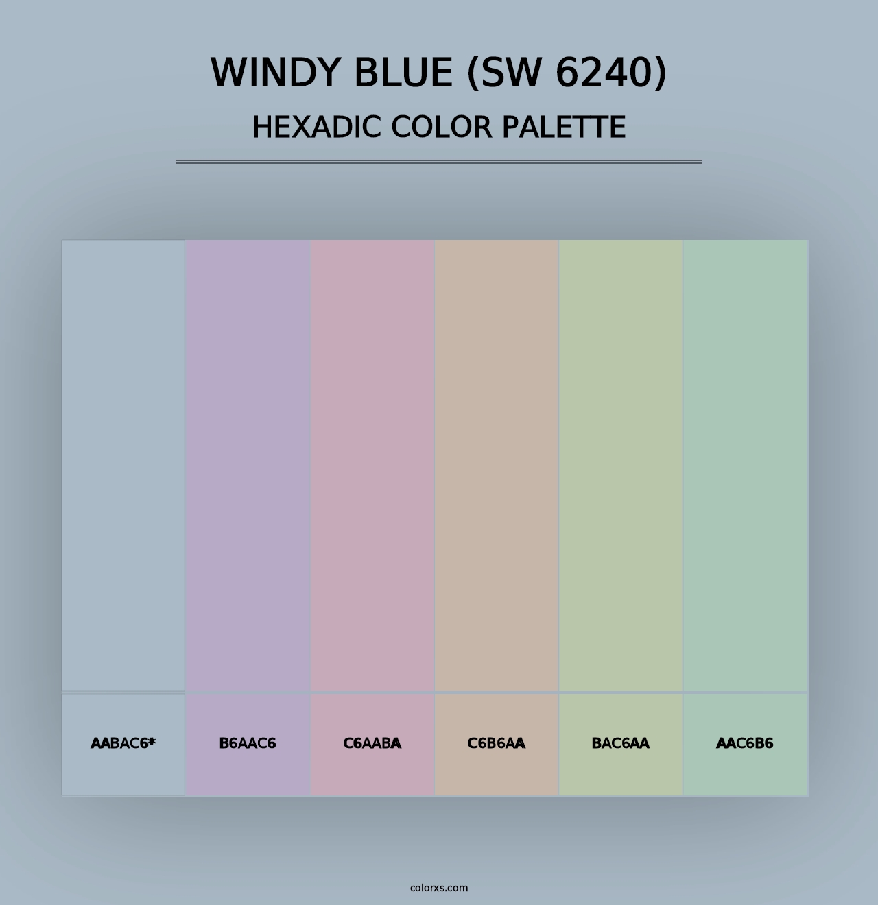 Windy Blue (SW 6240) - Hexadic Color Palette