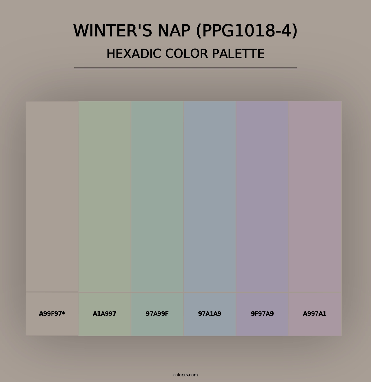 Winter's Nap (PPG1018-4) - Hexadic Color Palette