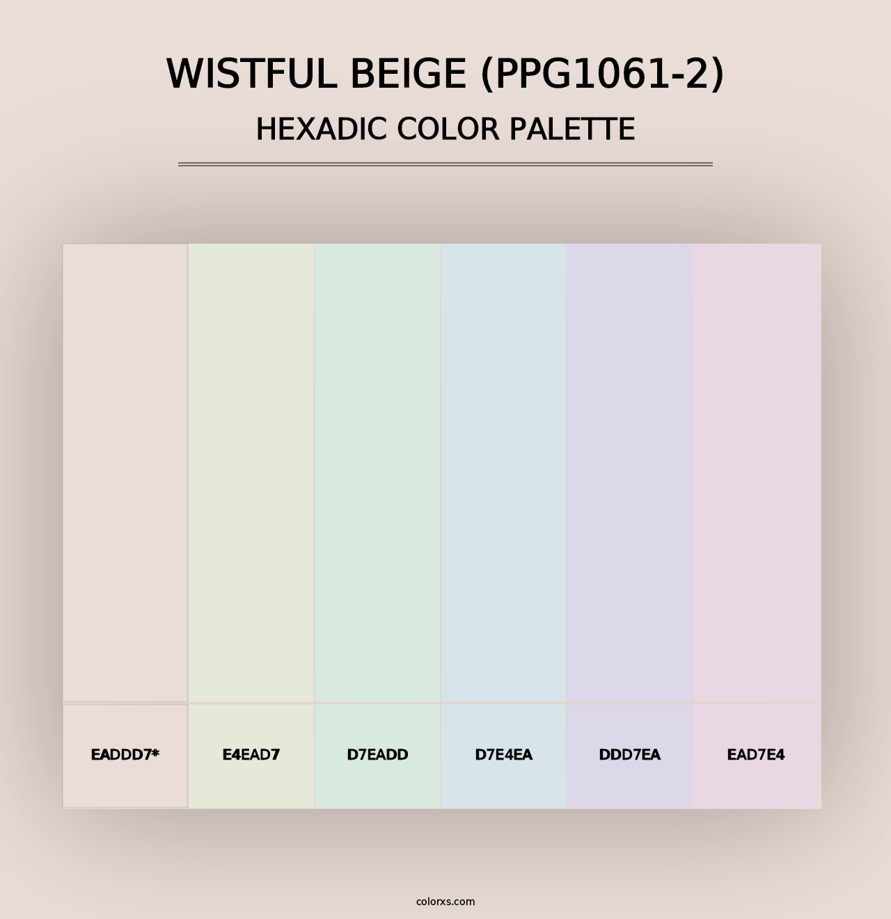 Wistful Beige (PPG1061-2) - Hexadic Color Palette