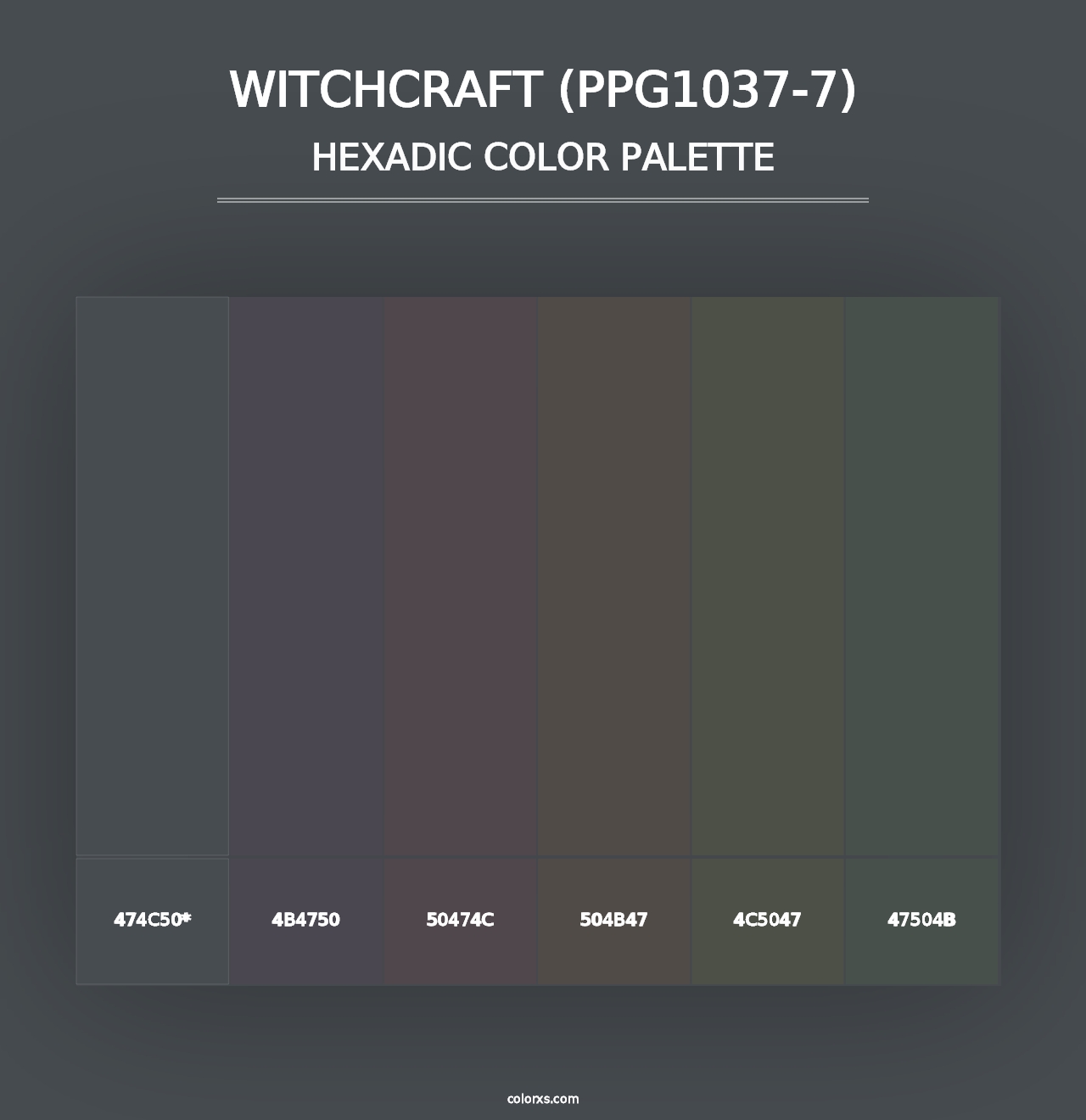 Witchcraft (PPG1037-7) - Hexadic Color Palette