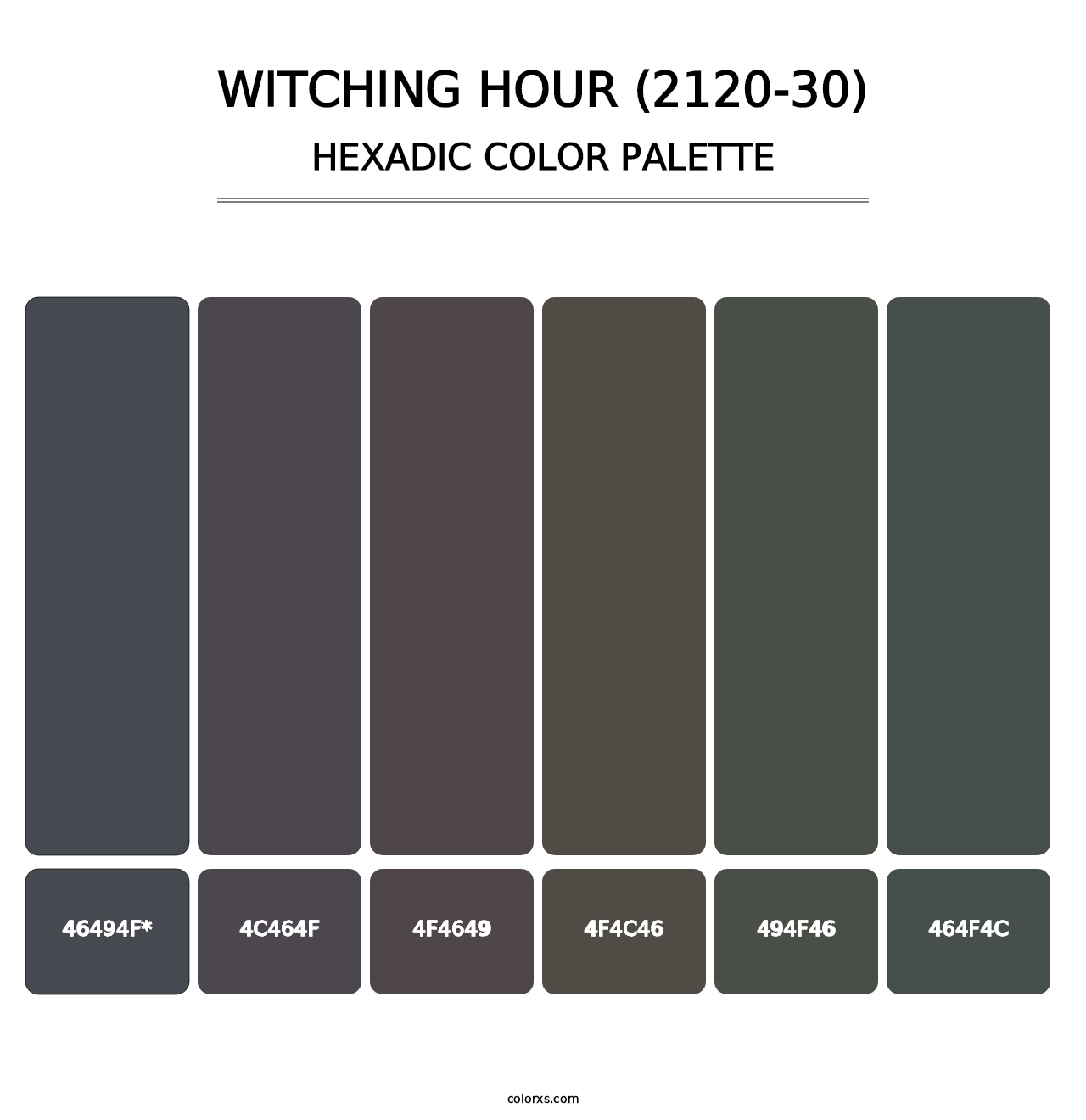 Witching Hour (2120-30) - Hexadic Color Palette