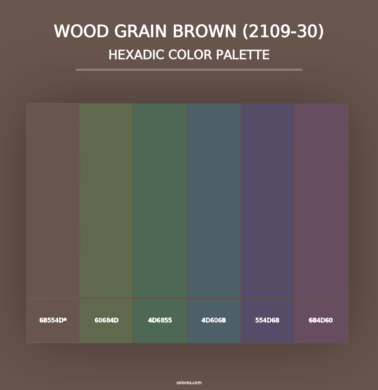 Wood Grain Brown (2109-30) - Hexadic Color Palette