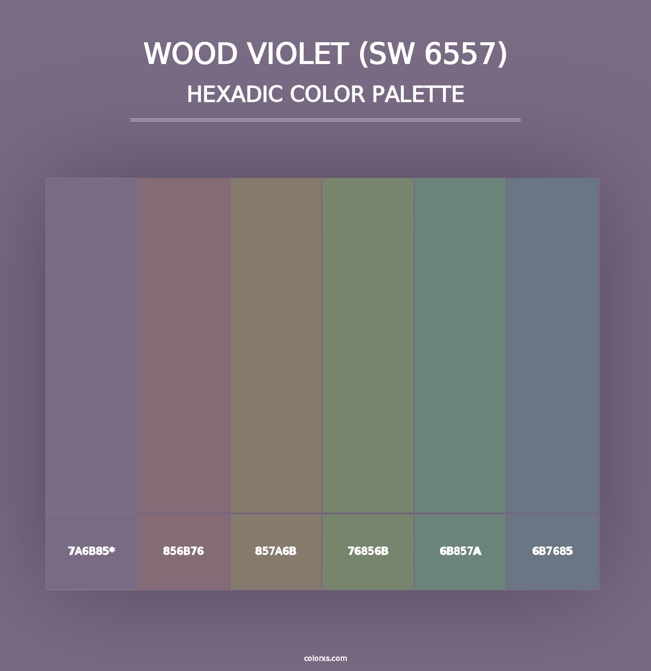 Wood Violet (SW 6557) - Hexadic Color Palette