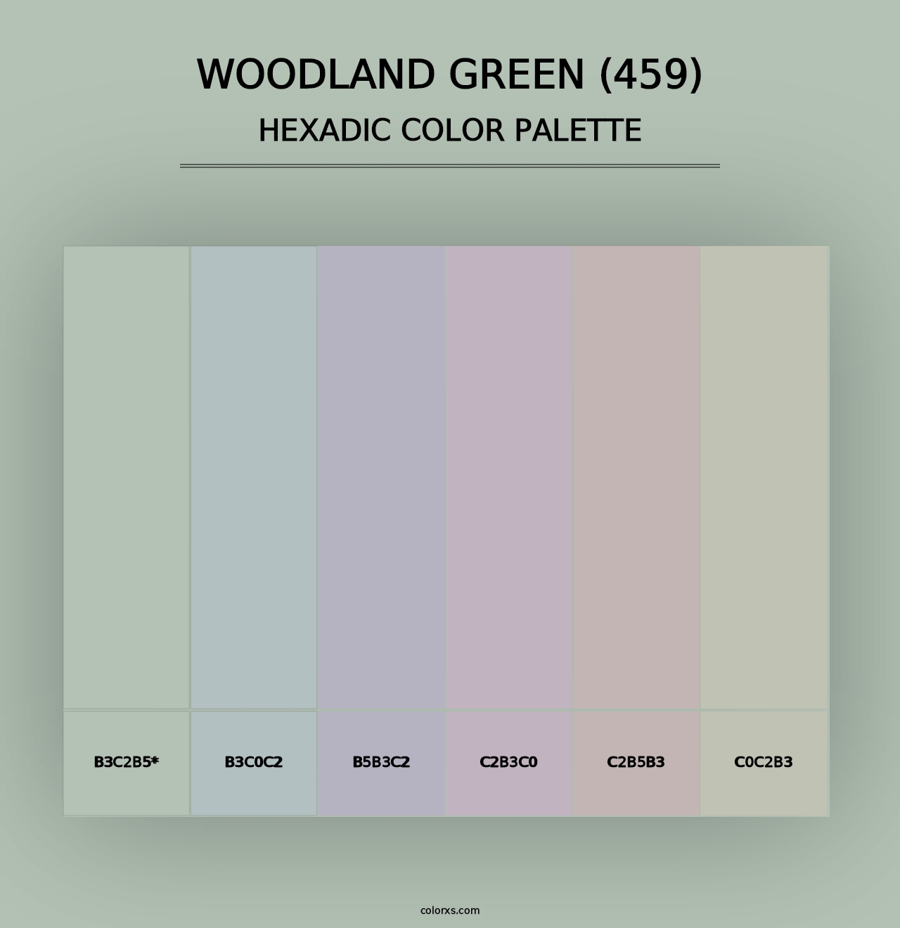 Woodland Green (459) - Hexadic Color Palette