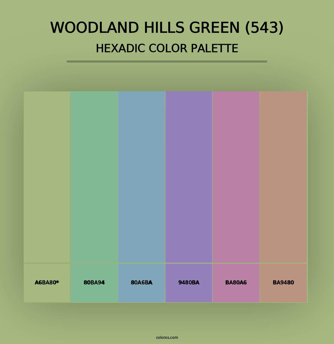 Woodland Hills Green (543) - Hexadic Color Palette