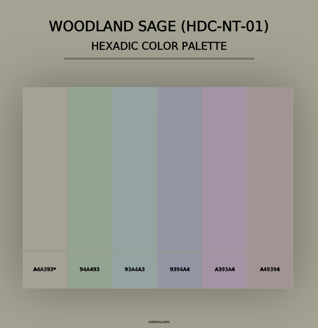 Woodland Sage (HDC-NT-01) - Hexadic Color Palette