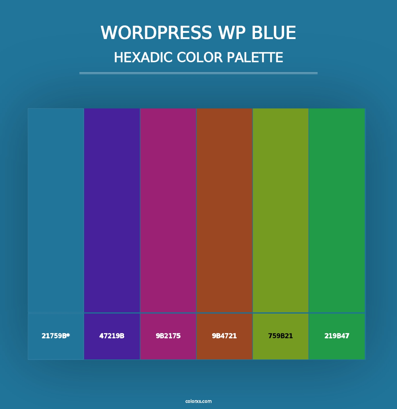 WordPress WP Blue - Hexadic Color Palette