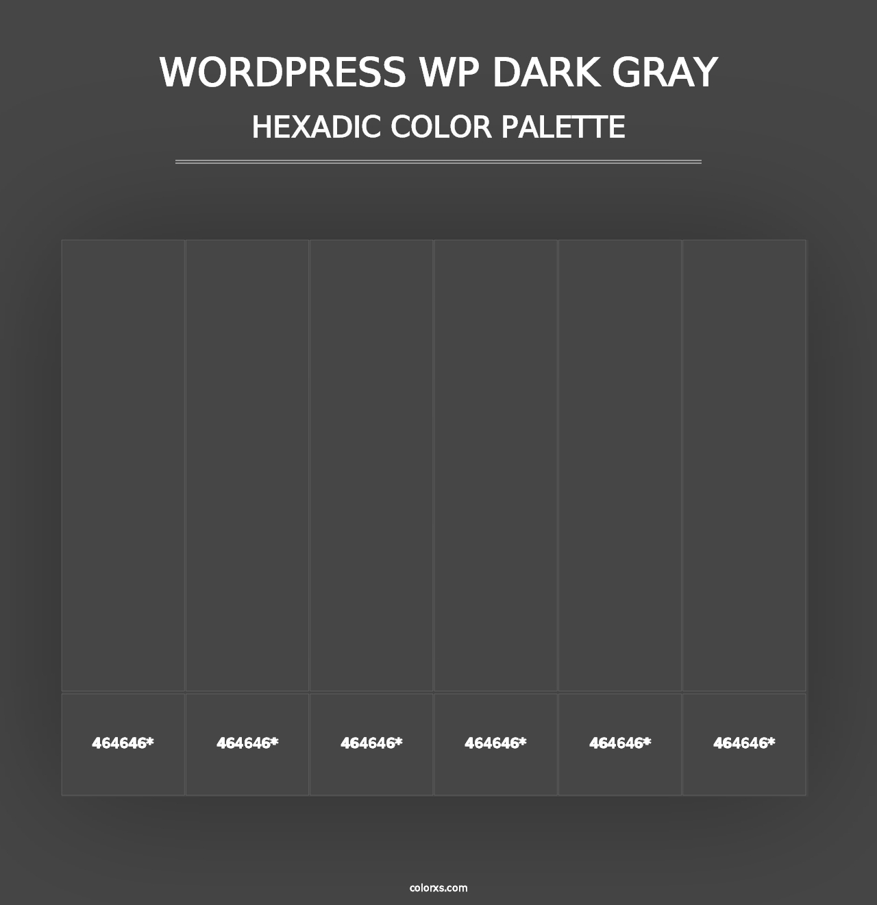 WordPress WP Dark Gray - Hexadic Color Palette