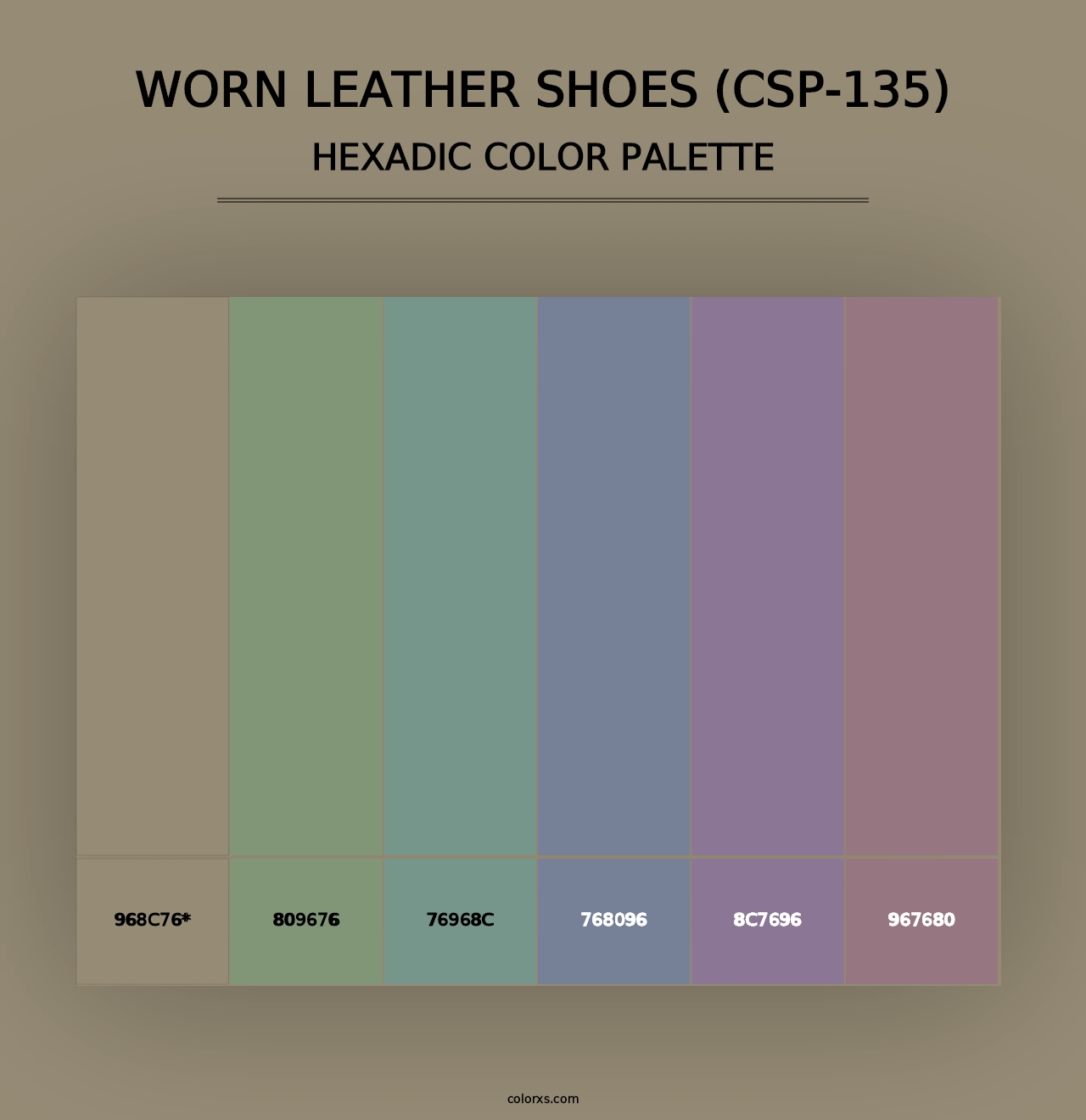 Worn Leather Shoes (CSP-135) - Hexadic Color Palette