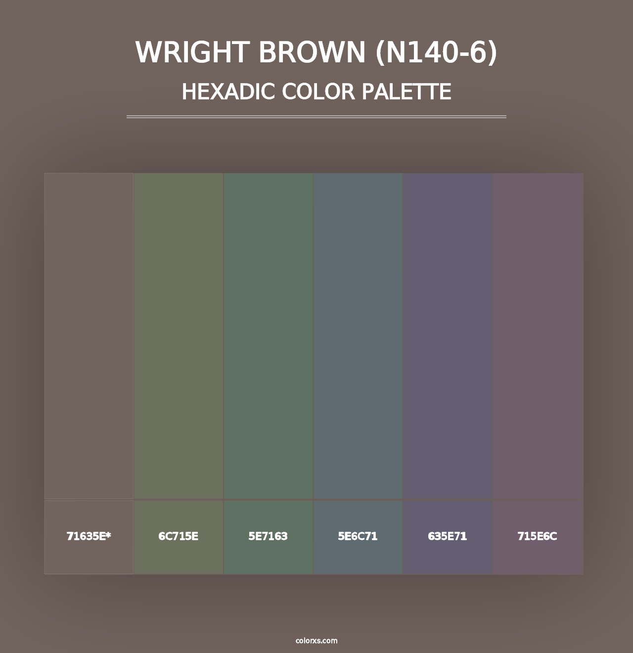 Wright Brown (N140-6) - Hexadic Color Palette