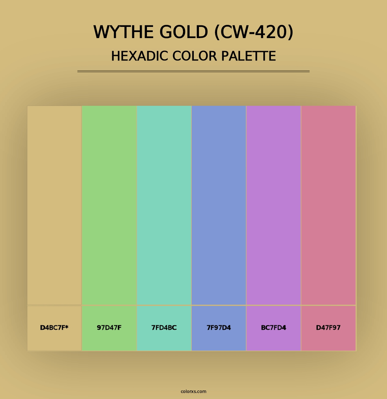 Wythe Gold (CW-420) - Hexadic Color Palette