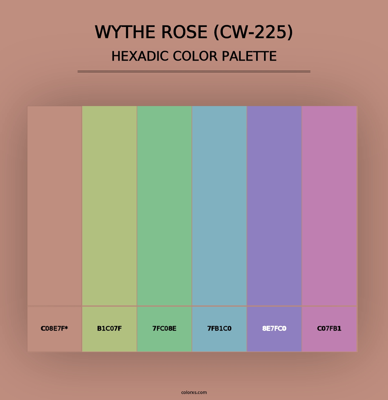 Wythe Rose (CW-225) - Hexadic Color Palette