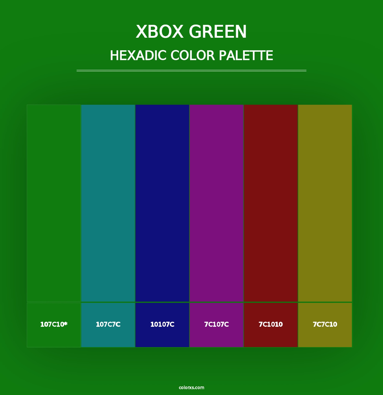 Xbox Green - Hexadic Color Palette