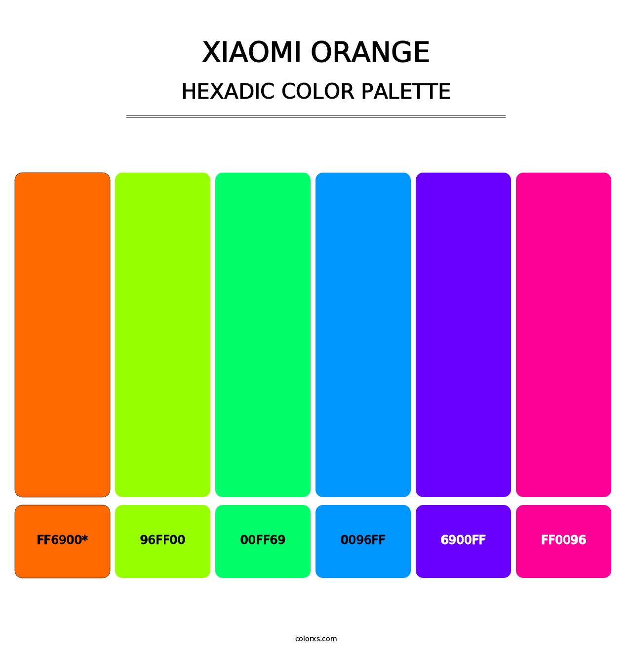 Xiaomi Orange - Hexadic Color Palette