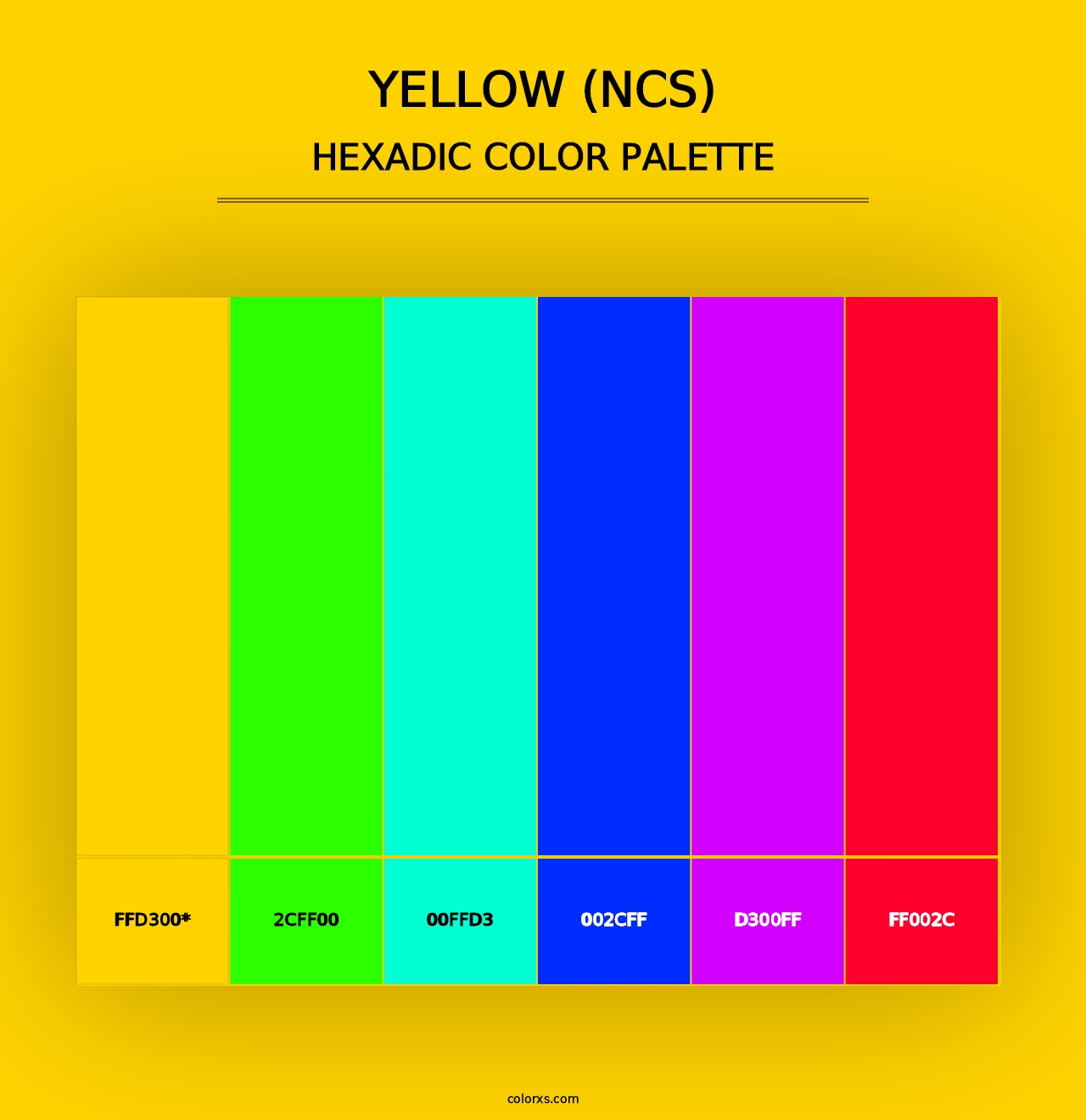 Yellow (NCS) - Hexadic Color Palette