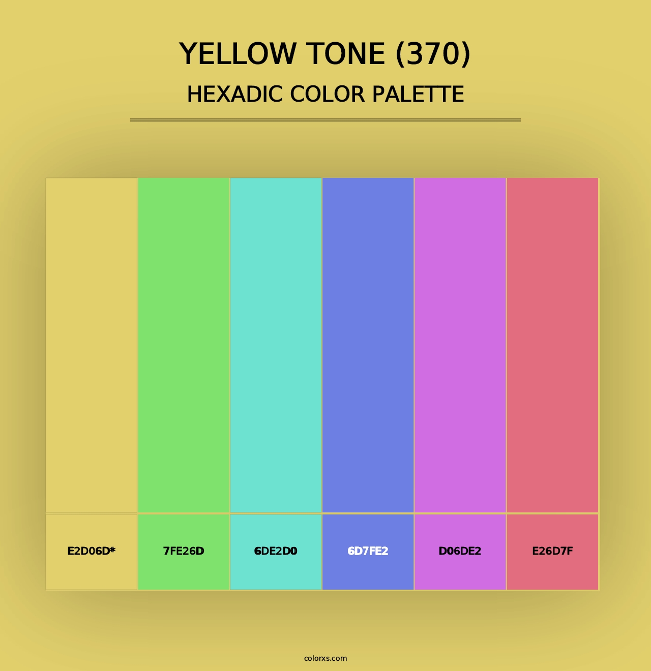 Yellow Tone (370) - Hexadic Color Palette