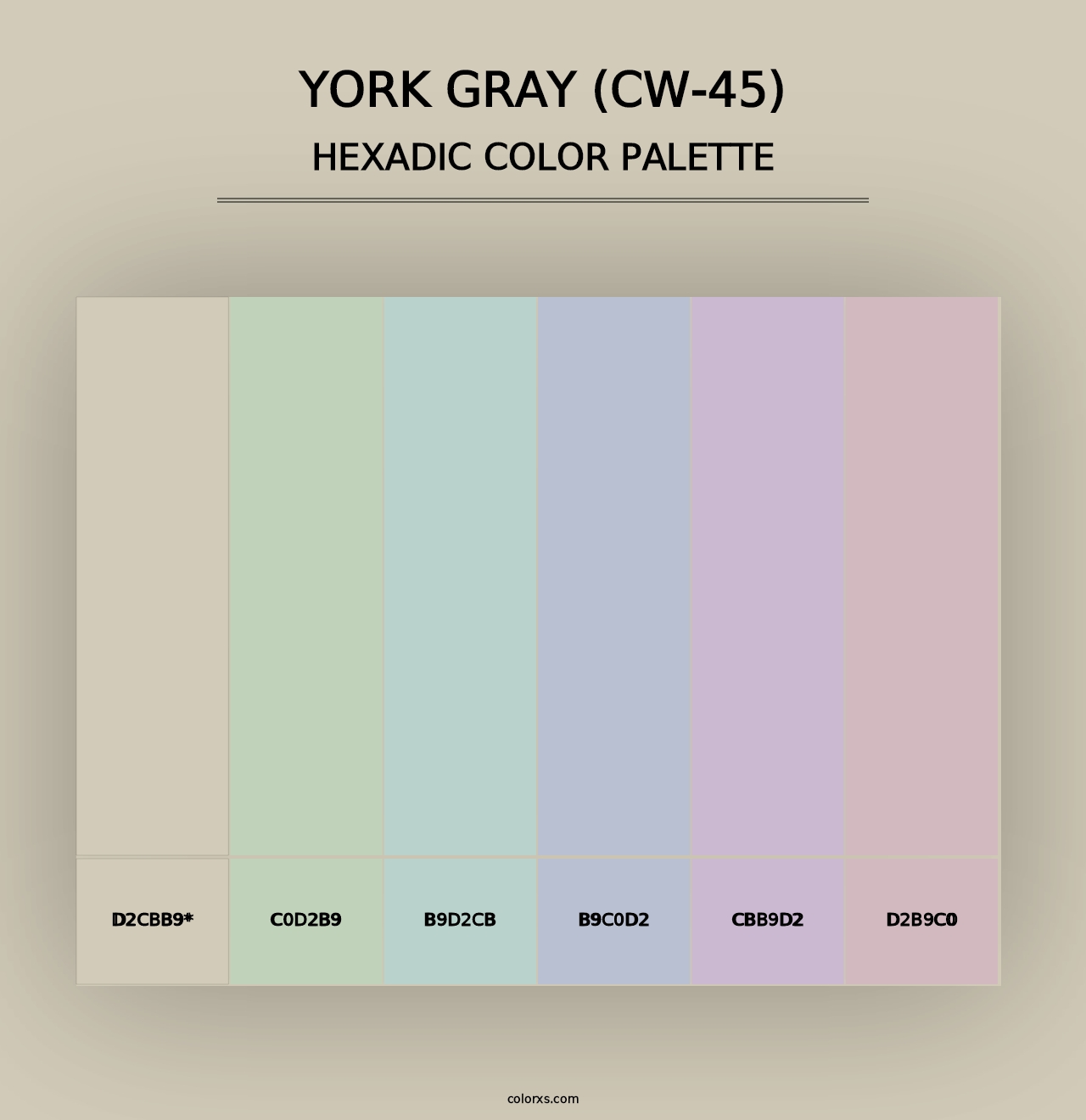 York Gray (CW-45) - Hexadic Color Palette