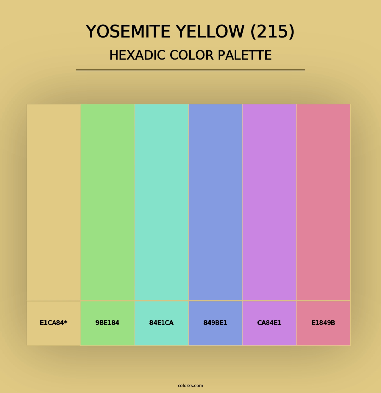 Yosemite Yellow (215) - Hexadic Color Palette