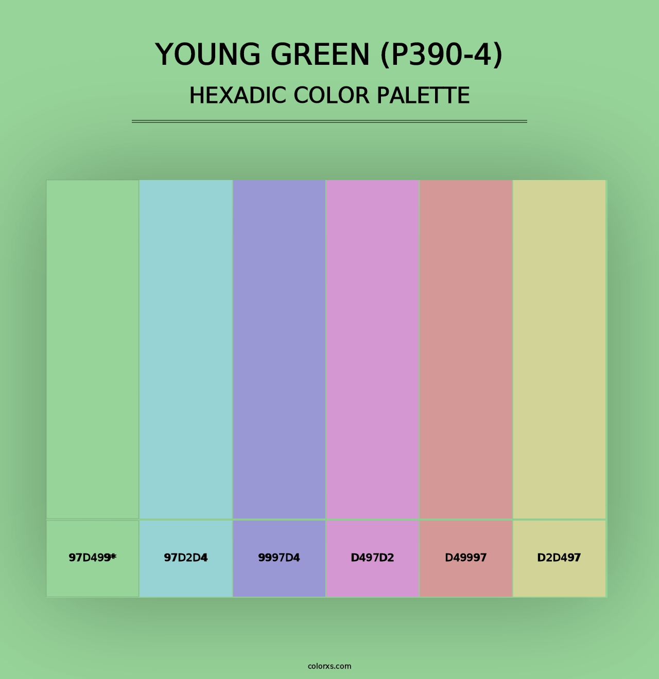 Young Green (P390-4) - Hexadic Color Palette