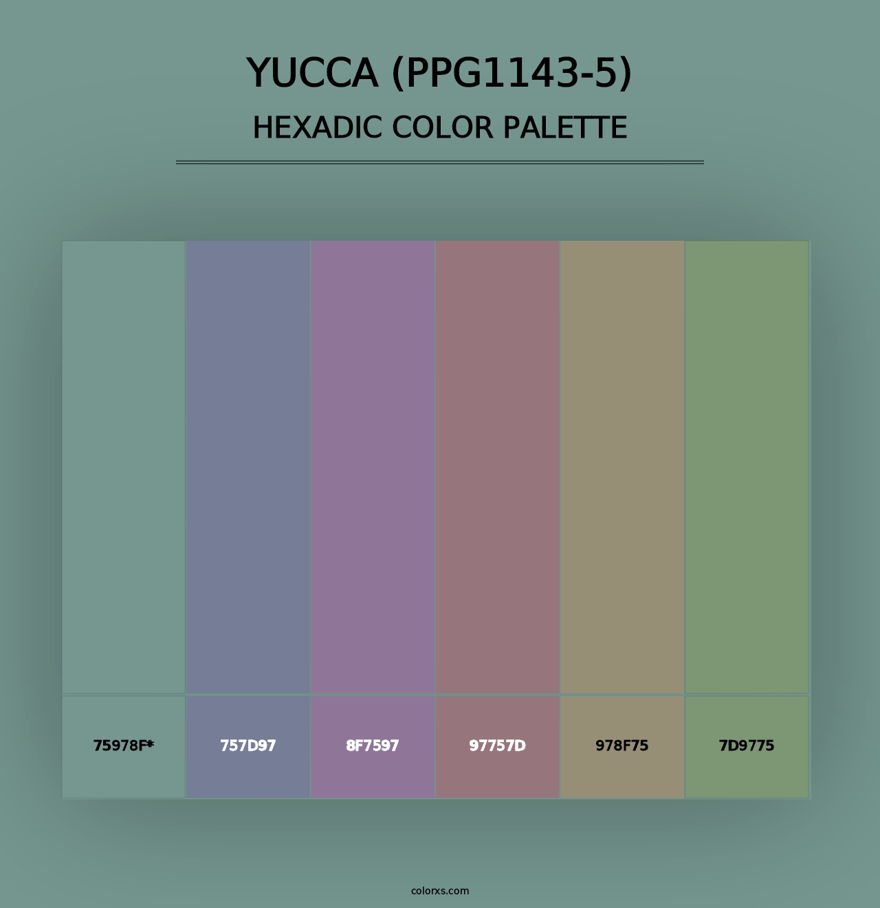 Yucca (PPG1143-5) - Hexadic Color Palette