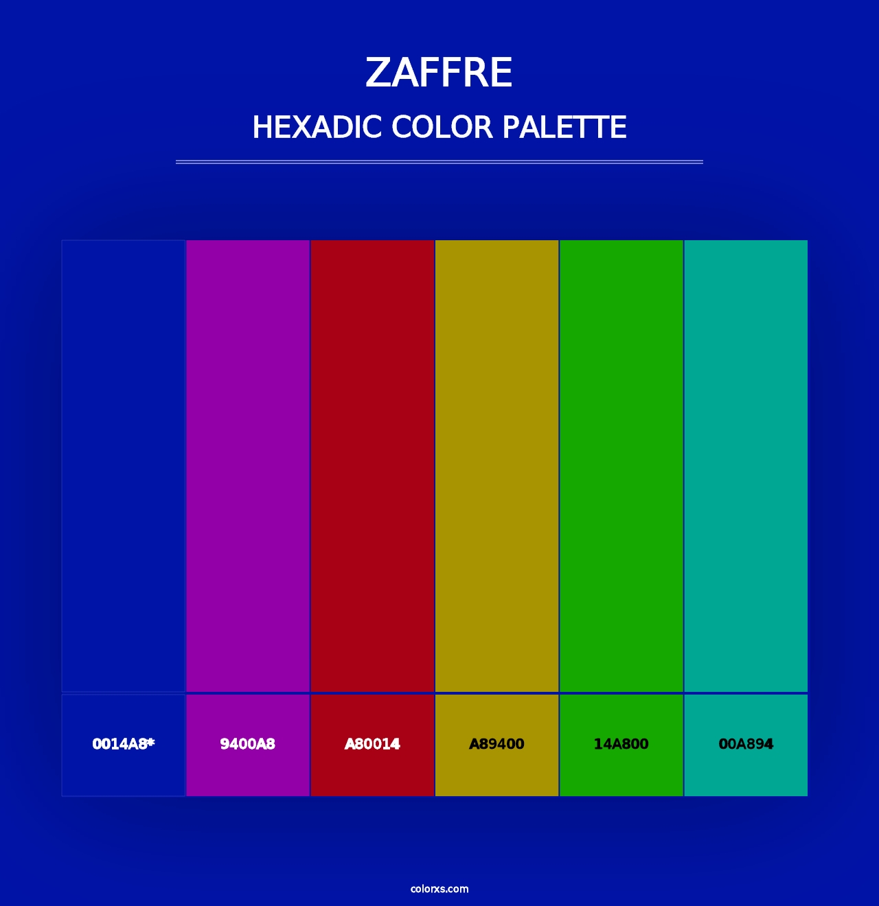 Zaffre - Hexadic Color Palette