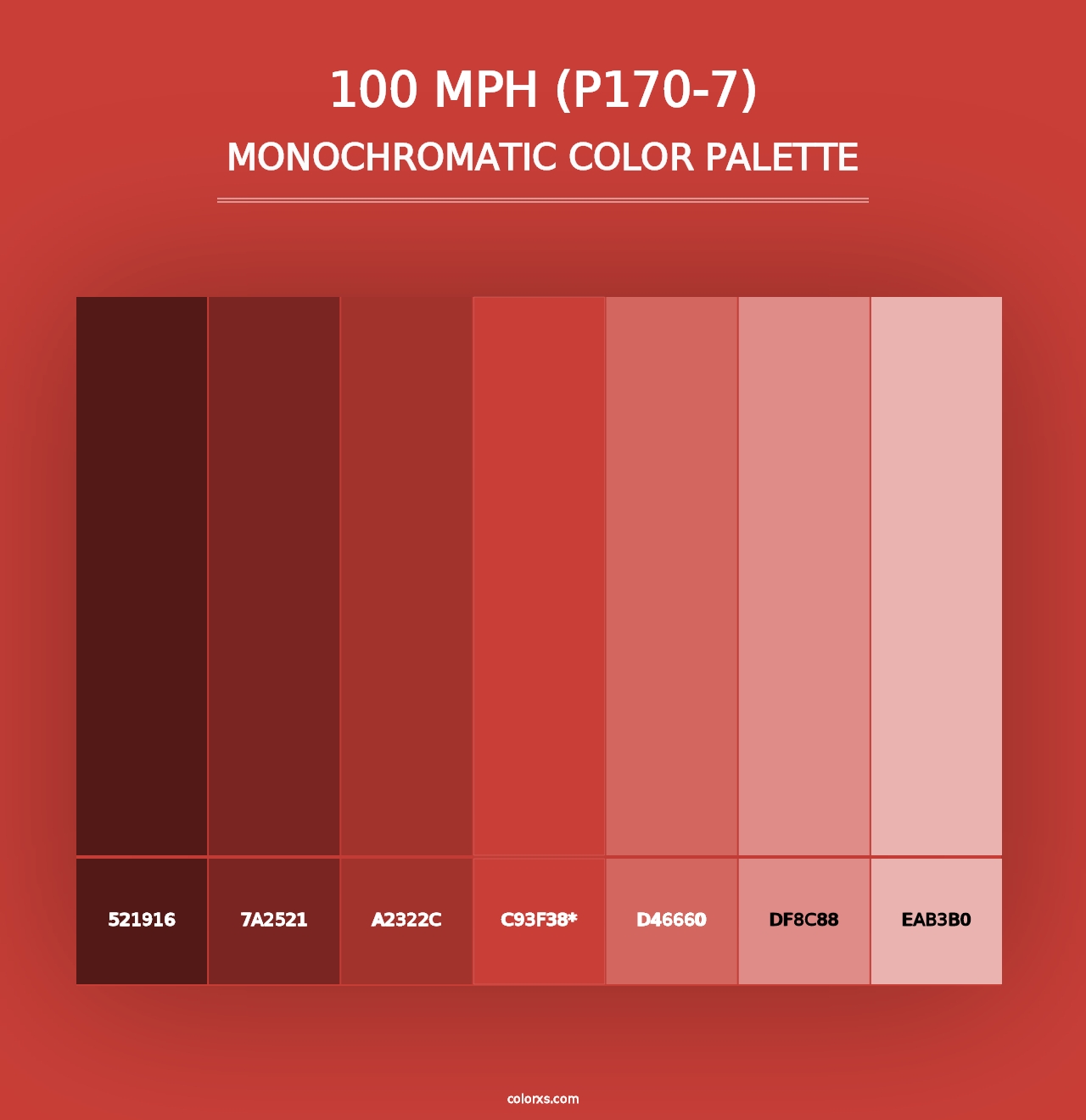 100 Mph (P170-7) - Monochromatic Color Palette