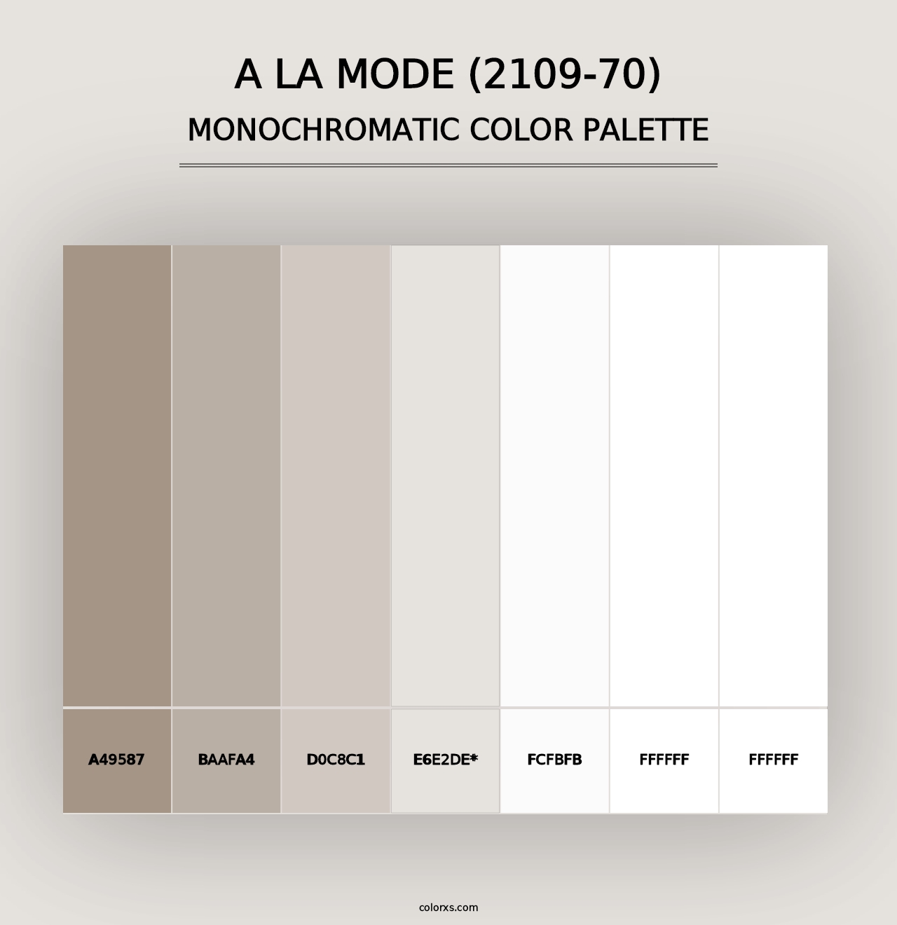 A la Mode (2109-70) - Monochromatic Color Palette