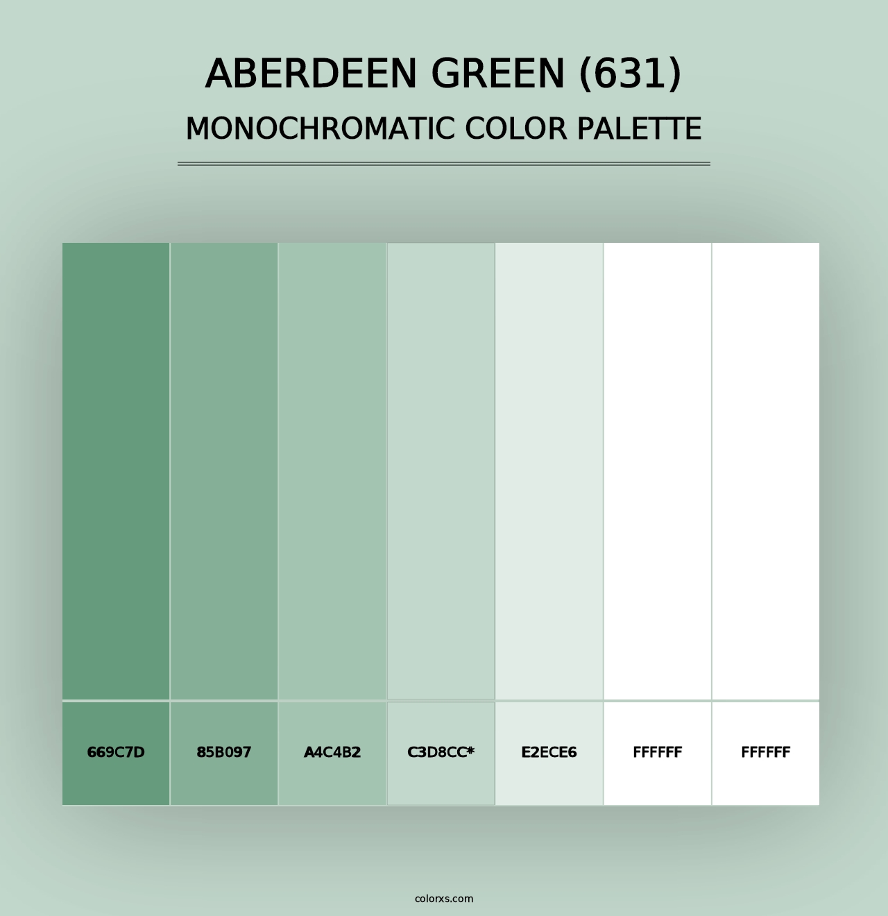 Aberdeen Green (631) - Monochromatic Color Palette