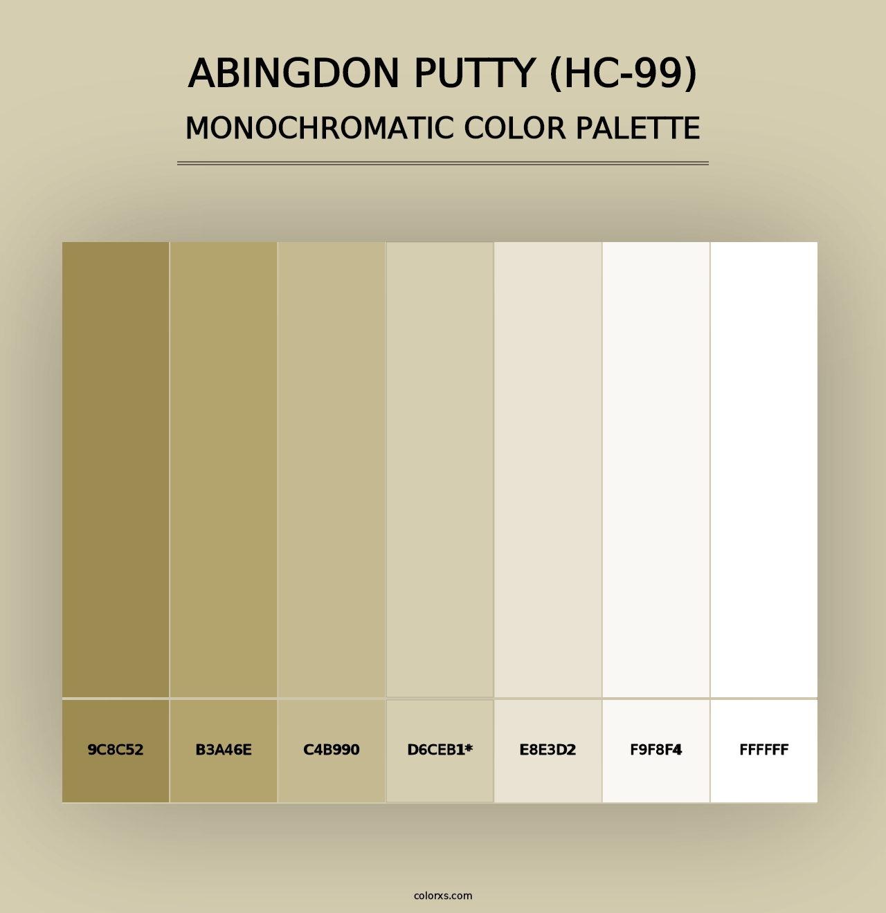 Abingdon Putty (HC-99) - Monochromatic Color Palette