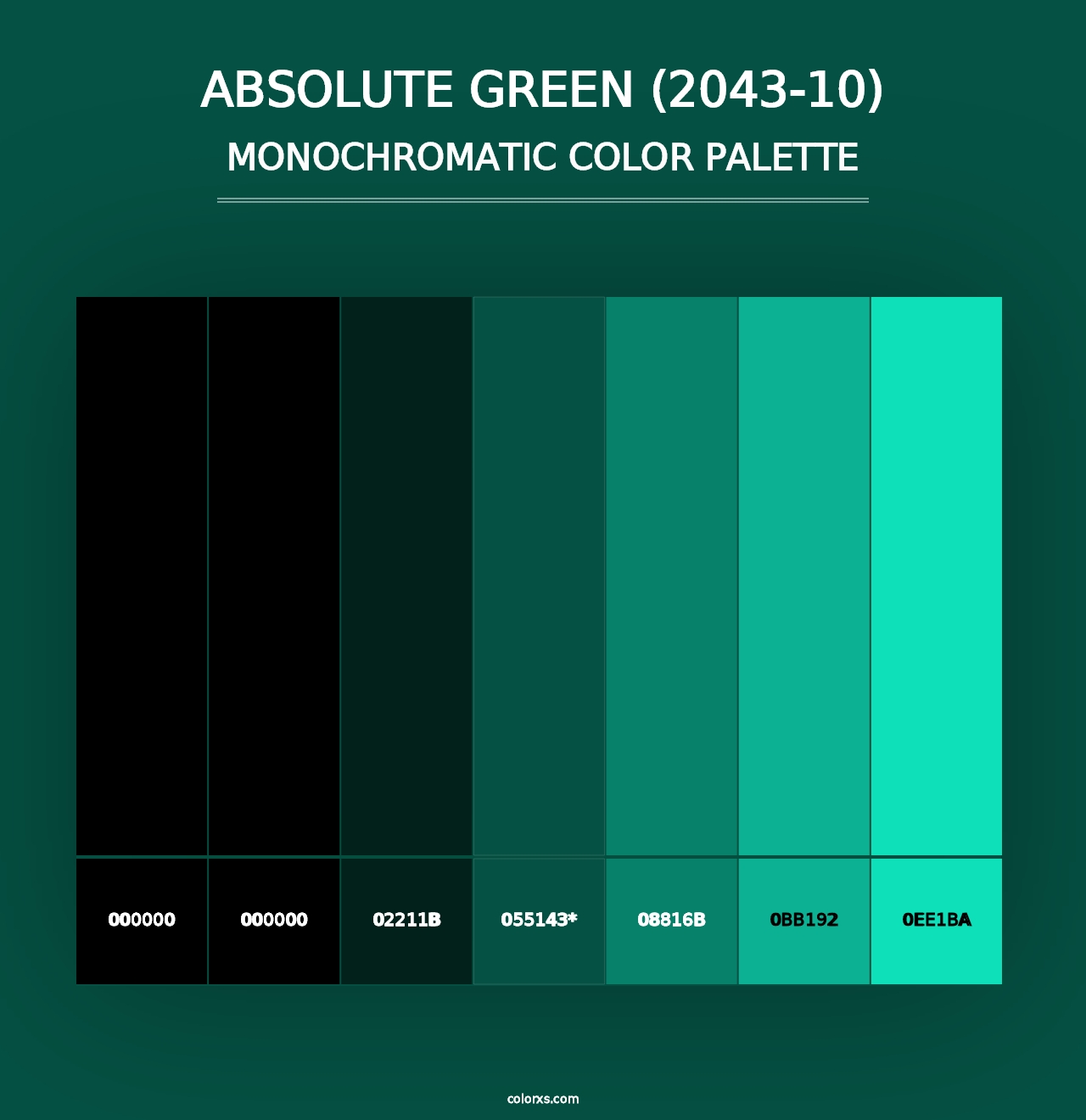 Absolute Green (2043-10) - Monochromatic Color Palette