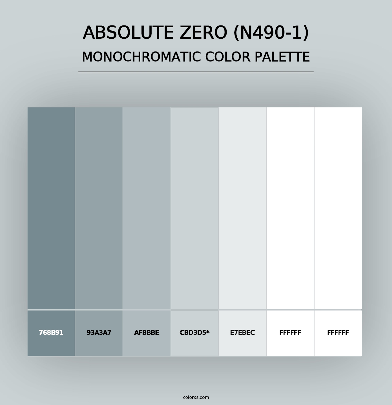 Absolute Zero (N490-1) - Monochromatic Color Palette